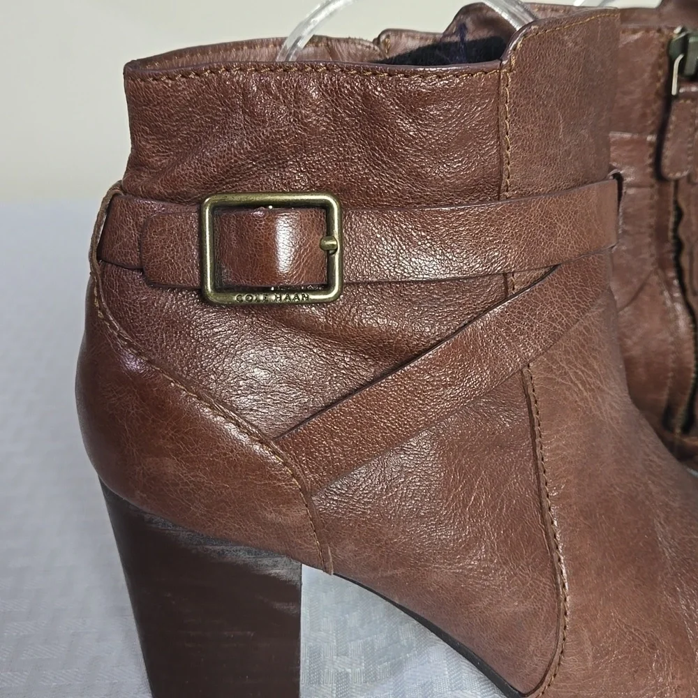 Cole Haan brown leather ankle booties